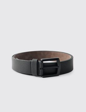 Herren Strukturierter PU-Gürtel in Schwarz Black Größe Large