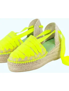 Alpargatas con cintas y cuñas medias vichy - star love - FashionsVida