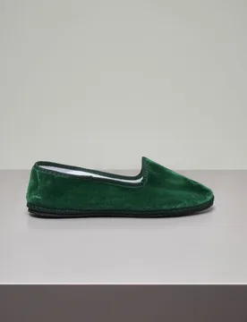 Friulane in velluto verde smeraldo - Le Papù - FashionsVida