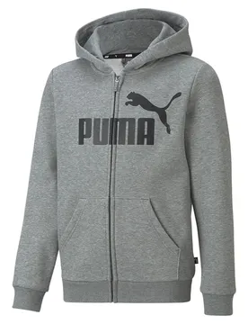 Felpa Con Zip Ess Big Logo Medium Gray 4-5 Anni