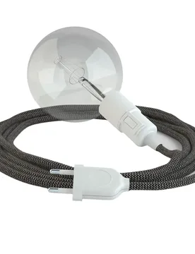 Cables Suspension Luminaire Rd74 Zigzag 5 M Anthracite / White One Size - Creative - FashionsVida