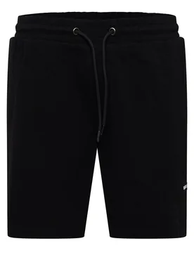 Mens Topfield Textured Bermuda Sweat Shorts In Black - Size Small - Duck and Cover - FashionsVida