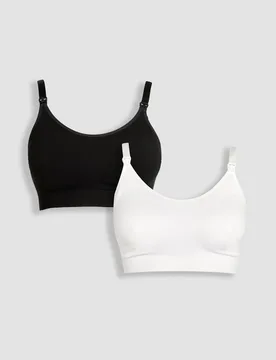 Pack Seamless Maternity Nursing Bras White/Black female - JoJo Maman Bébé - FashionsVida