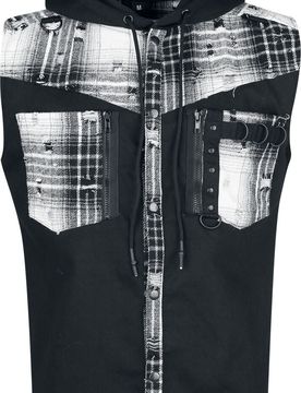 Gothic Weste - Luther Vest Mens Black/White - L bis XXL - für Männer - Größe L - schwarz/grau/weiß - Männer - male