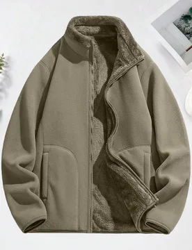 Chaqueta de forro polar versátil y casual para exteriores, deportes de esquí - Shein - FashionsVida