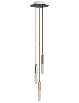 Cables Suspension Luminaire P-light Rose-one 3 Falls With Light Bulb Copper One Size - Creative - FashionsVida