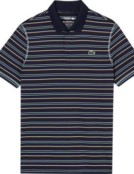 LACOSTE Polo, navy/grün/beige xs