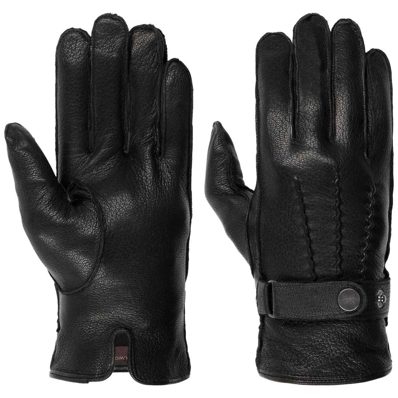Planar Leather Gloves by - black - Size: 8 1/2 HS - Pearlwood - FashionsVida
