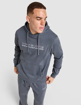 Mens Dual Logo Overhead Hoodie - Grigio, grigio grigio Uomo taglia XS - McKenzie - FashionsVida