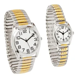 Stretch-Seniorenuhr silber gold