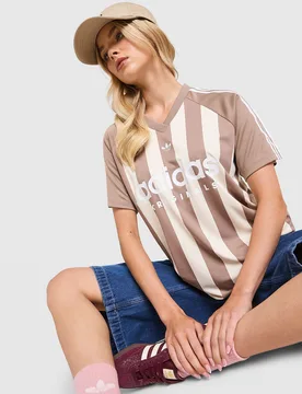 Womens Maglia Jersey Football Stripe - Marrone, marrone marrone Donna taglia XL - Adidas - FashionsVida