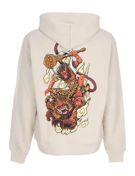 Felpa Leggera Cappuccio Uomo Hanuman Hoodie Beige - DOLLY NOIRE - FashionsVida