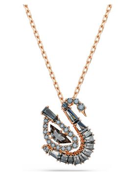 Swan AnhÃ¤nger, Verschiedene Schliffe, Schwan, Schwarz, 18K rosÃ©goldbeschichtet Unisex OS