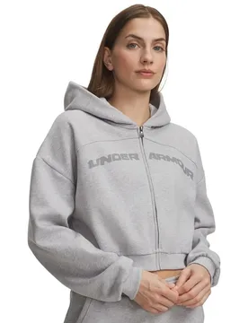 Sweat-shirt à Zip Icon Fleece Wordmark Gray / Metallic Silver S - Under armour - FashionsVida