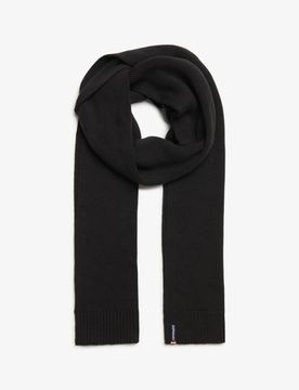 Superdry Women's Essential Strickschal mit Logo Schwarz - Größe: 1Größe