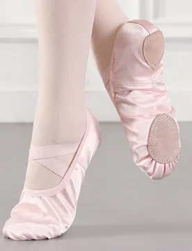 Zapatos de ballet de princesa de suela blanda para interiores, zapatos de danza, zapatos de yoga, zapatos de práctica, pantuflas planas de tela de sa - Shein - FashionsVida
