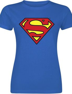 DC Comics T-Shirt - Supergirl - Shield - S bis XXL - für Damen - Größe L - blau - Lizenzierter Fanartikel - Frauen - female