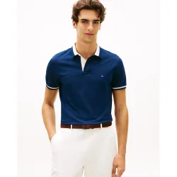 Polo de caballero de manga corta liso de piqué