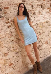 Mini-Paillettenkleid Himmelblau L
