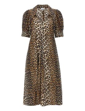 Abito midi con stampa animalier