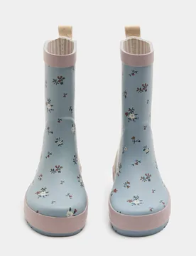 Kids' Floral Wellies (4 Small - 2 Large) Blue Mix Female - M&S - FashionsVida