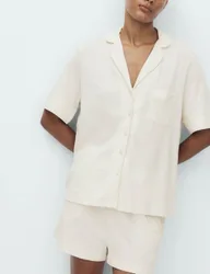 Cotton Modal Revere Shortie Pyjama Set Ivory female