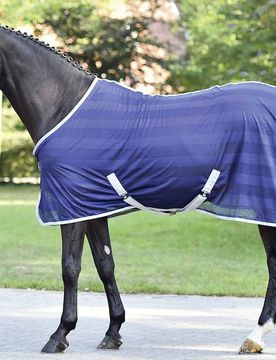 Transport-Fliegendecke STRIPE navy (silber) 125 cm