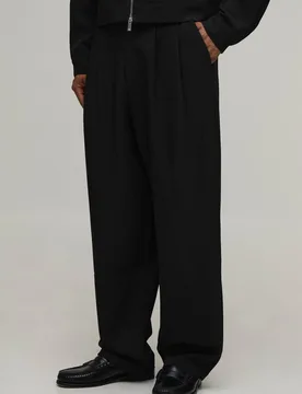 Men's Double Pleat Balloon Fit Co-ord Tailored Trousers Black Size 30 Black 30 - boohooMAN - FashionsVida