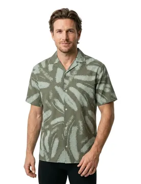 Camicia A Maniche Corte Alberto Seersucker Resort Agave Green 2XL - Jack & jones - FashionsVida