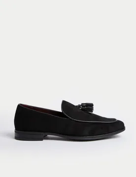 M&S Velvet Loafers Black male - M&S - FashionsVida