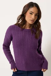 Women's Petite Cable Knit Jumper in Purple Size: 8-10 - Purple - Size: 8-10