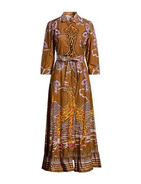 Vestido largo Mujer Caqui L Mujer