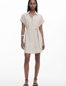 Robe courte ajourée, Blanc, XL