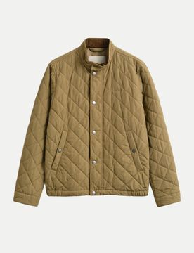 Steppjacke mit Stehkragen Braun M