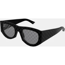 Gafa de sol de mujer rectangular en acetato reciclado con lente espejada