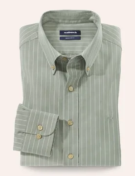 Hemd aus Royal-Oxford, Regular Fit#noch offen: Größenlauf, Farbe Grün, 45/46, hochwertiger Royal-Oxford gerader Regular Fit Herren - Walbusch - FashionsVida