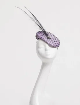 Feathered Sinamay Fascinator - Victoria Grant - FashionsVida