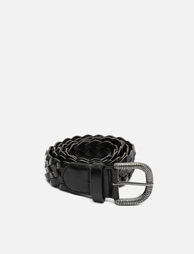 Braided belt with metal buckle ED