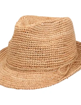 Crochet Trilby Raffia Hat by - nature - Female - Size: One Size - McBURN - FashionsVida