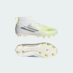 Scarpa da calcio F50 SPARKFUSION LEAGUE mid-cut per terreni naturali compatti/superfici in erba artificiale per bambini e bambine 33 Cloud White / Iro