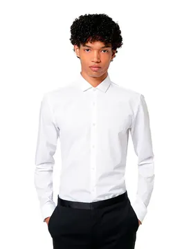 Hugo Camicia A Maniche Lunghe Erondo Open White 43