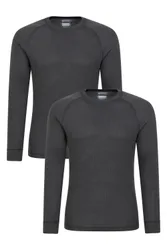 Talus Mens Baselayer Top 2-Pack - Grey - Grey - Size: M