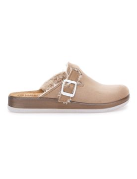 Pantofole nude con pelo interno e suola bianca 20 ct 41