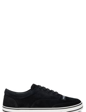 Low-Top Suede Sneakers with White Rubber Sole