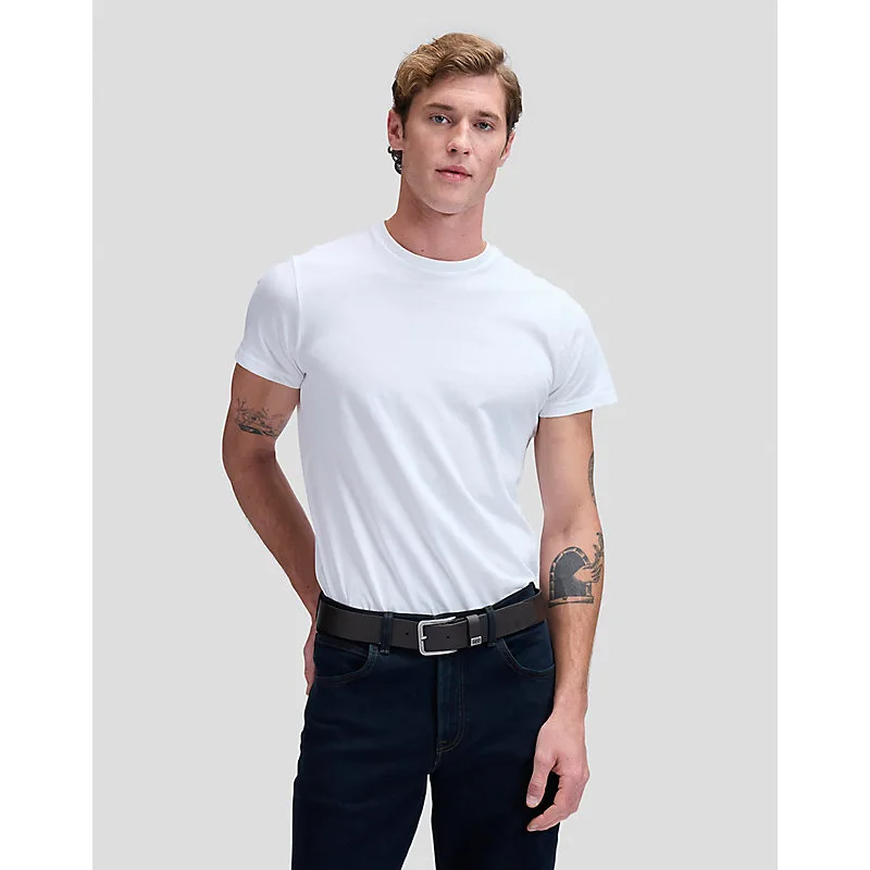 Leather Small Logo Belt Dark Brown Größe 85 male - Lee - FashionsVida