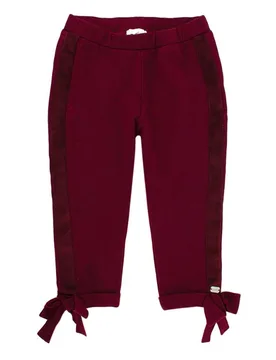 Nanan Burgundy Jersey Trousers with Bows - Other Designers - FashionsVida