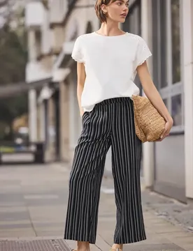 Street One Culotte im Loose Fit mit Streifenmuster female Schwarz