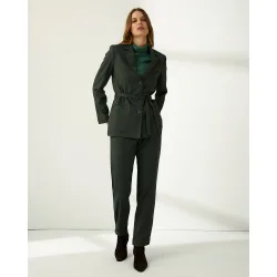 Pantalón tobillero de mujer raya diplomática cintura elástica