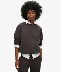 Superdry Damen Schwarz Essential Sweatshirt mit Logo und Lässiger Passform, Größe: 38