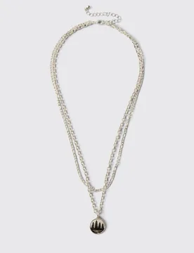 Herren Baum-Anhänger Mehrreihige Halskette Silver - boohooMAN - FashionsVida